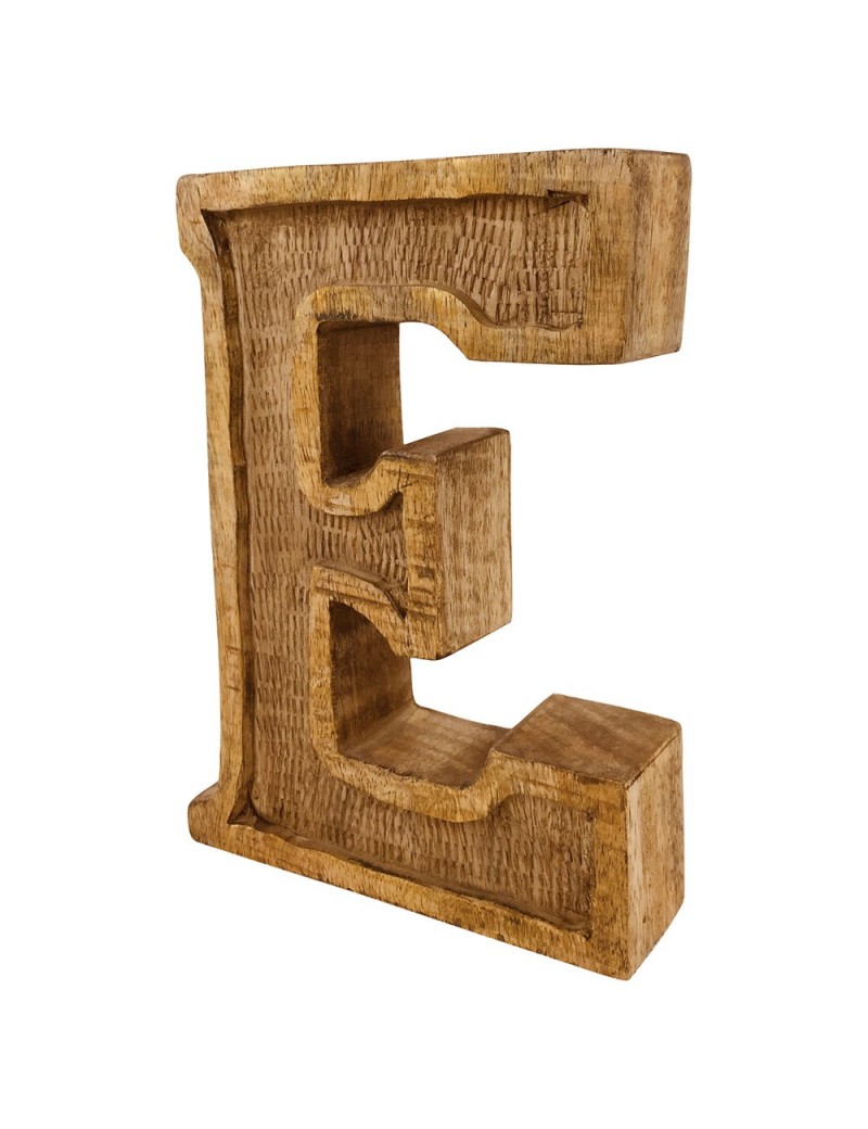 Lettre D Corative E G Om Trique En Bois Relief Sculpt La Main