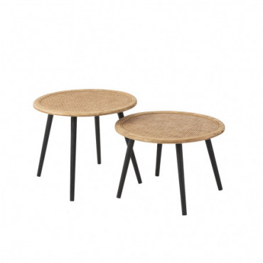 Table D'Appoint Bamboo Naturel Set de 2