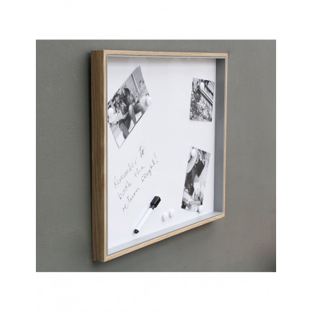 Tableau mémo magnétique blanc avec feutre et aimants Blanc 40 x 60 cm