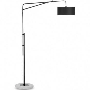 Lampadaire Brighton 4723 Fer/Ciment/Coton Noir 250cm