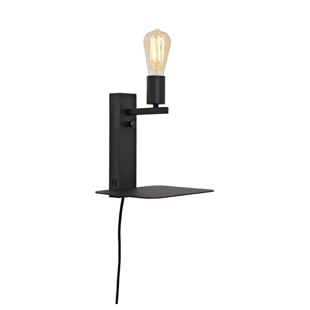 Lampe Etagère Murale USB Noir Florence