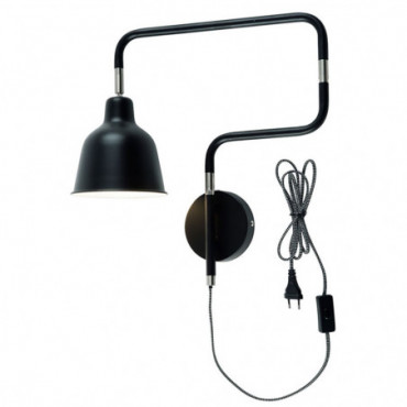 Lampe murale tube London Fer Noir 44cm