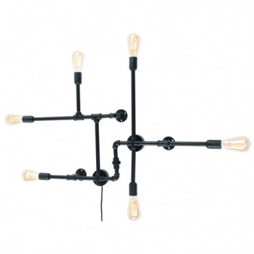 Lampe murale Nashville 3 bras Fer Noir 108cm