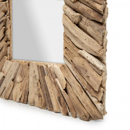Miroir rond bois flotté - Naturel - Ibiza – La Maison d'Ibiza