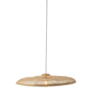 Lampe Suspendue Ronde Et Plate Zostere Naturel