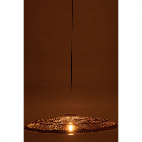 Lampe Suspendue Ronde Et Plate Zostere Naturel