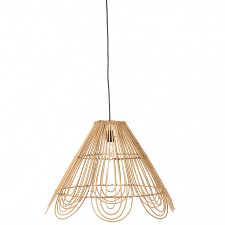 Lampe Suspendue Fleur En Rotin Naturel