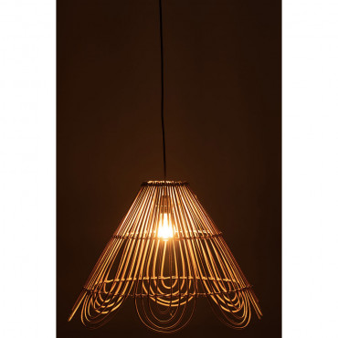 Lampe Suspendue Fleur En Rotin Naturel