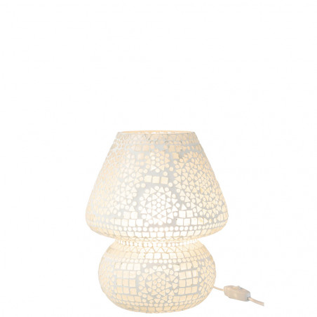 Lampe De Table Mosaïque Eki Verre Blanc Grande Taille