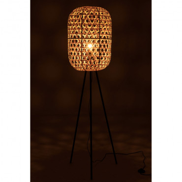 Lampe trépied en bambou et métal H58.5cm - RETIF