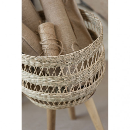 Paniers Sur Trepied Zostere Naturel Set De 3