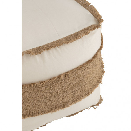 Pouf Marie Cotton / Jute Blanc