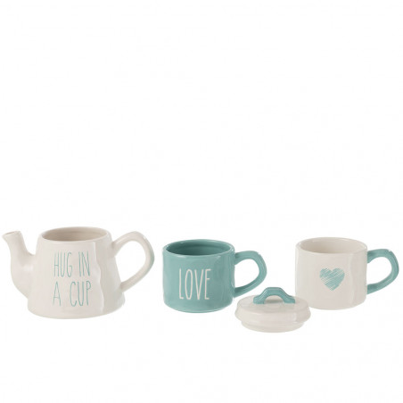 Tea For 2 Love Ceramique Blanc/Bleu