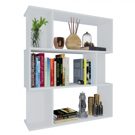 Bibliothèque/Séparateur De Pièce En Aggloméré Blanc Hauteur 96cm