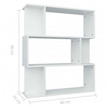 Bibliothèque/Séparateur De Pièce En Aggloméré Blanc Hauteur 96cm