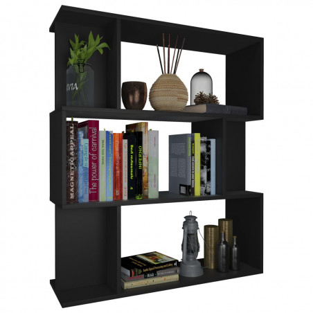 Bibliothèque/Séparateur De Pièce En Aggloméré Noir Hauteur 96cm