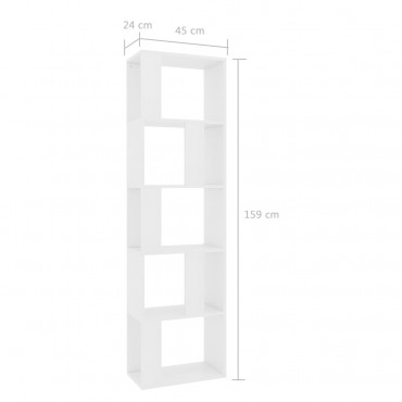 Bibliothèque Colonne Avec 5 Casiers En Aggloméré Blanc Hauteur 159cm