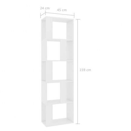 Bibliothèque Colonne Avec 5 Casiers En Aggloméré Blanc Hauteur 159cm