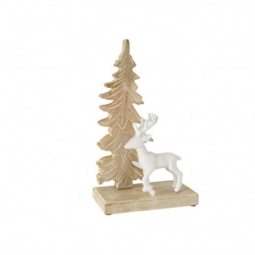 Cerf A Arbre Sur Socle Braun Bois