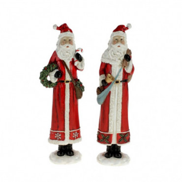 Père Noël Assortiment De 2 En Polyrésine Hauteur 35,5 Cm