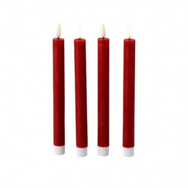 Set de 4 bougies LED rouge clair LED Bougies & Lanternes Werner Voss 53719