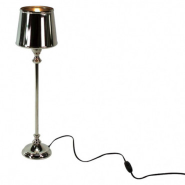 Lampe De Table Alu/Acier Base Ronde E27 Hauteur 54,5 Cm