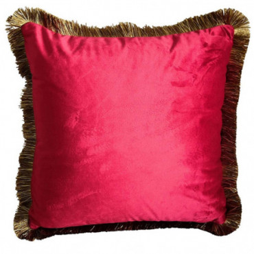 Coussin Avec Franges Rouge