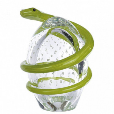 Serpent sur un uf en verre soufflé à la bouche H17cm Snake