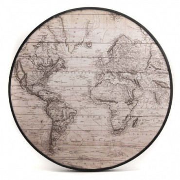 Toile Mappemonde Ronde Diametre 70