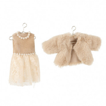 Veste/Robe Mini Suspendu Textile Beige