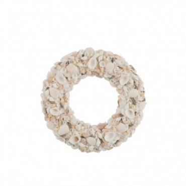 Couronne Decorative Mix Coquillage Beige/Gris Petit