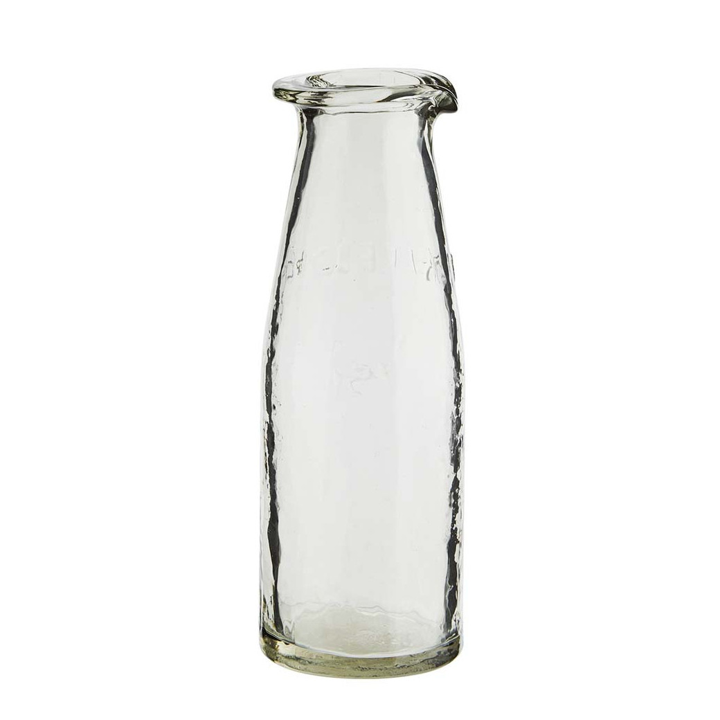Bouteille de lait en verre transparent vintage avec bouchon