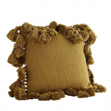 Housse De Coussin Avec Pompons 45X45Cm Huile