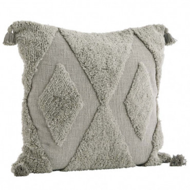 Housse De Coussin Capitonnée 60X60Cm Gris Clair