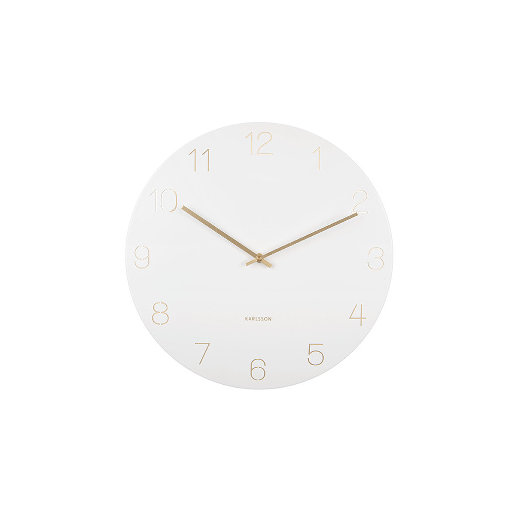 Karlsson Horloge Murale Charme Chiffres Grav S Ka Wh White