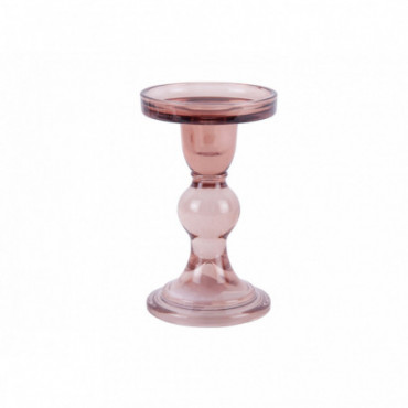 Bougeoir Verre Art L Rose