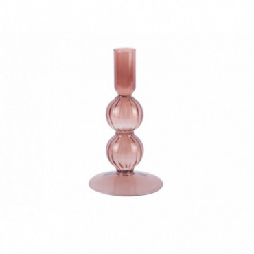 Bougeoir Swirl Bubbles Rose