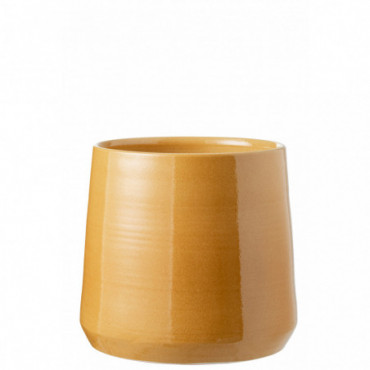 Cache-Pot Fleur Ceramique Ocre Grande Taille J-line