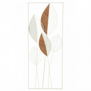 Decoration Murale Feuilles Metal/Bamboo Mix S