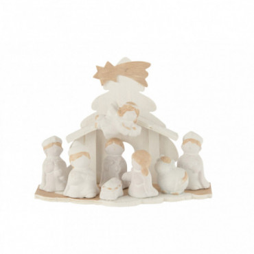 Creche Bois/Poly Blanc/Beige M