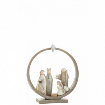 Creche Dans Cercle Resine Beige