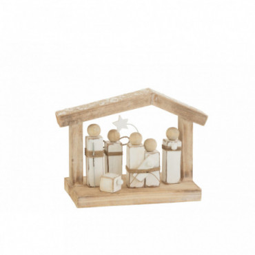 Creche Minimaliste Bois Naturel/Blanc