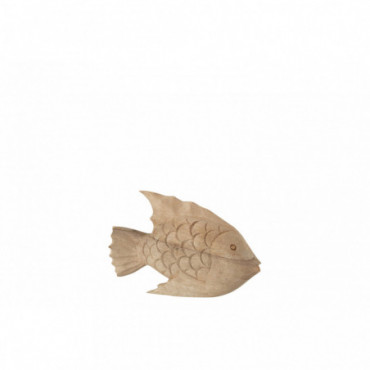 Figurine Poisson Bois Naturel L