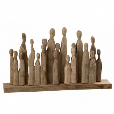 Grand Groupe Personages Bois Naturel