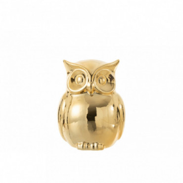 Hibou Porcelaine Or L