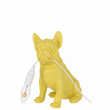 Lampe Bulldog Résine Jaune