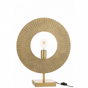 Lampe Cercle Avec Stries Metal Or