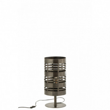 Lampe De Table Cercle Metal Gris