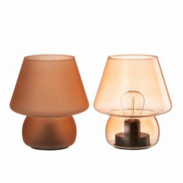 Lampe Mat/Transparent Verre Orange x2