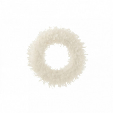 Couronne Deco+ Paillettes Plumes Blanc